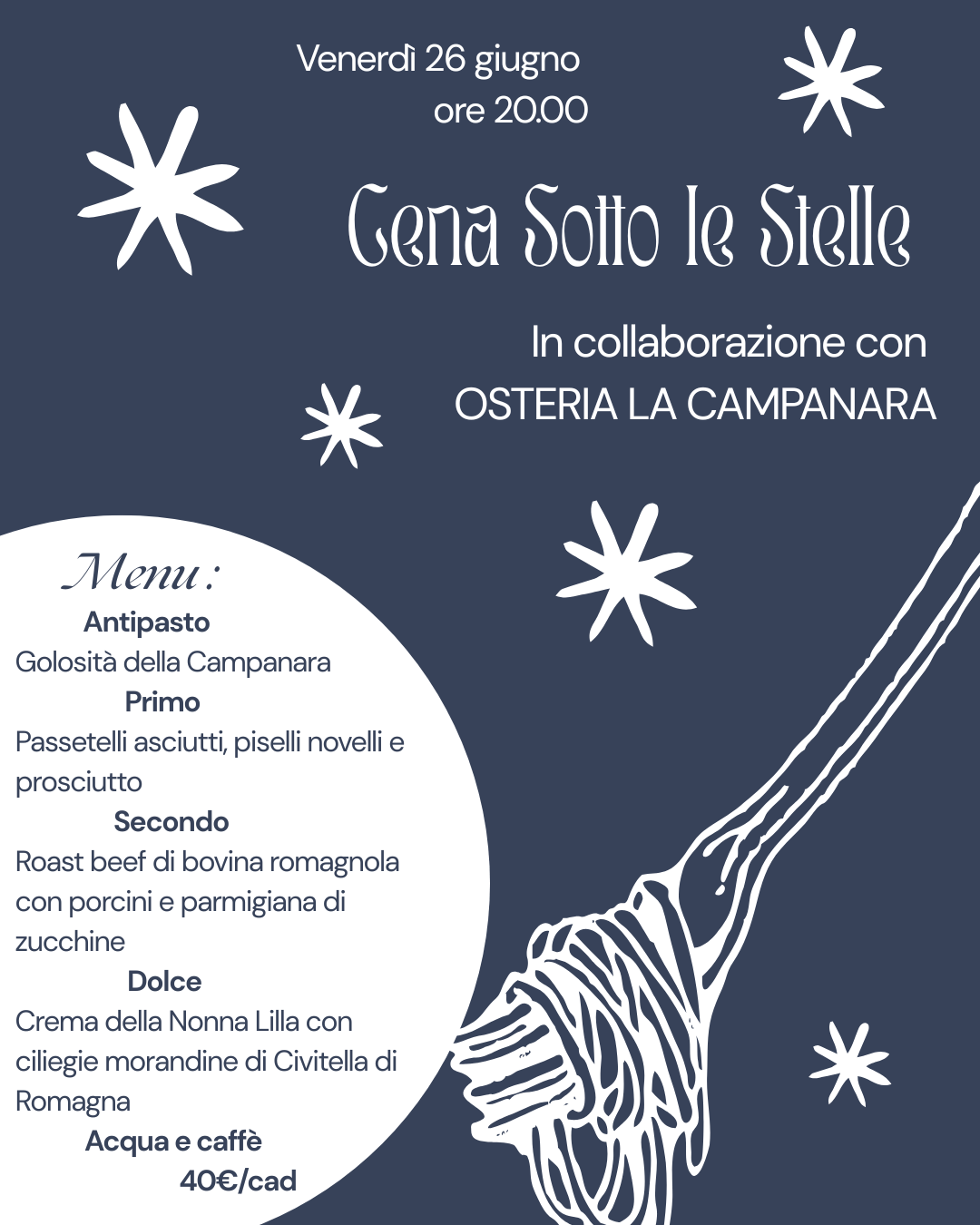 Cena sotto le stelle con Osteria la Campanara
